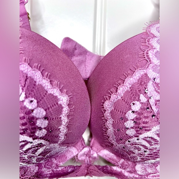 La Senza Beyond Sexy Push-Up Rhinestones Embellishments in Dusty Rose, Sz 34B - Picture 5 of 10